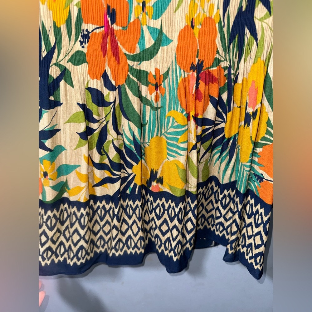 Floral & Ivy pleated long-sleeve floral print blouse size M NWT boho flowy - Picture 3 of 9